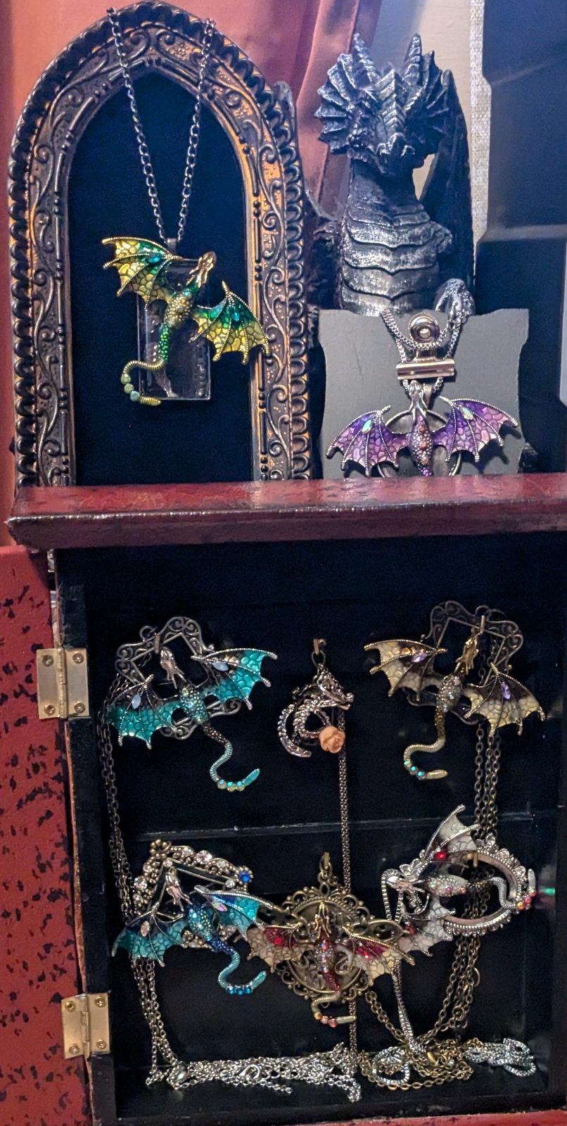 Dragon pieces arranged across the display